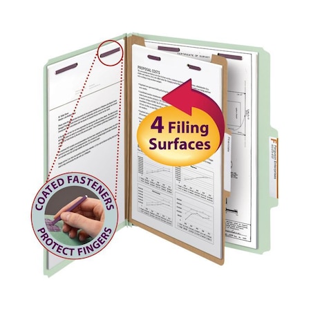 Smead Folder, Classf, Ltr, 2Ex, 1Div Pk SMD13776